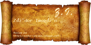 Zádor Imogén névjegykártya